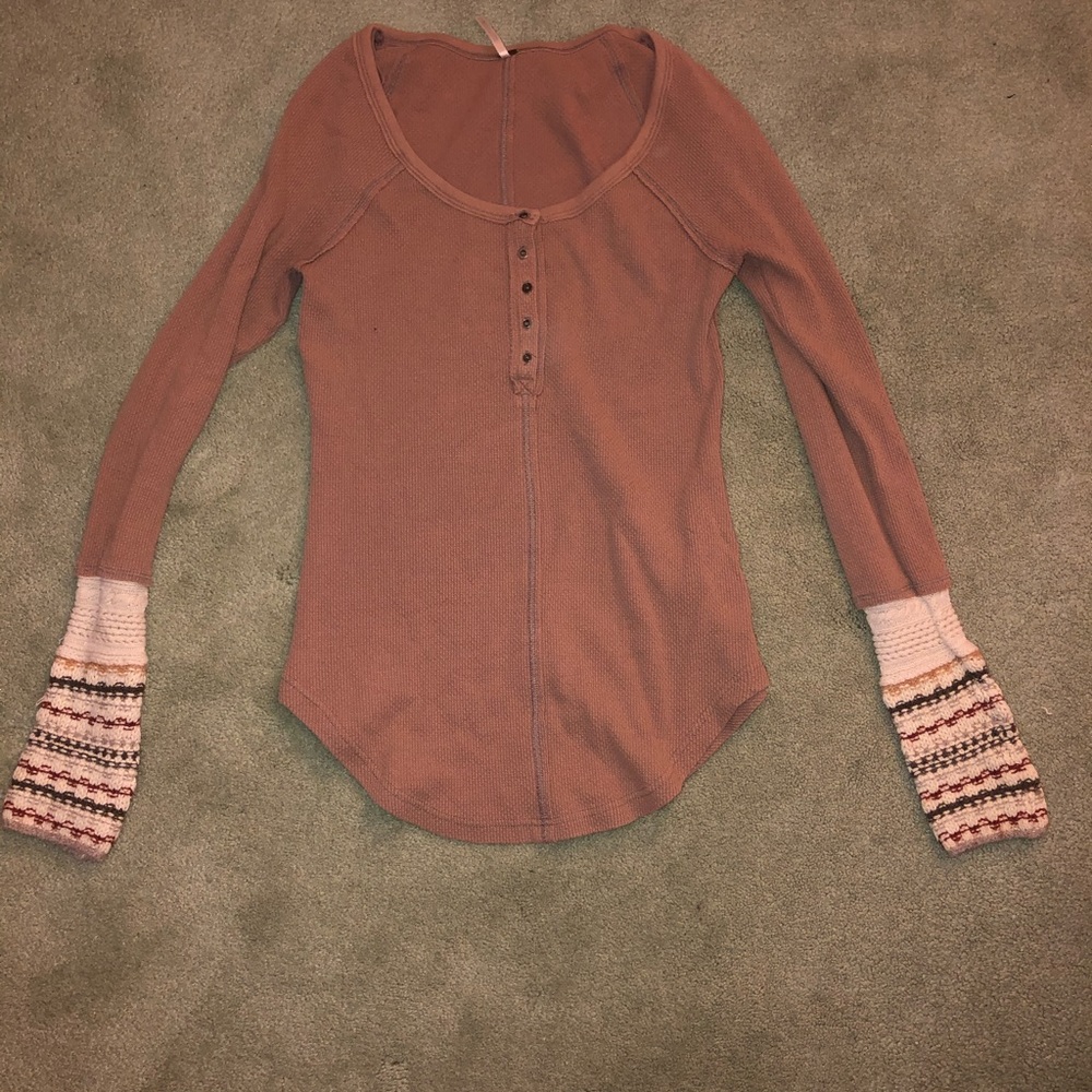 Free People Waffle Henley